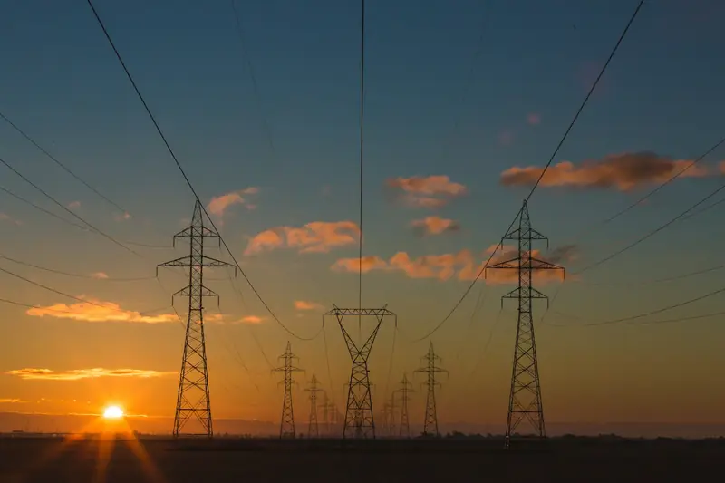 Electricity pylons and power lines